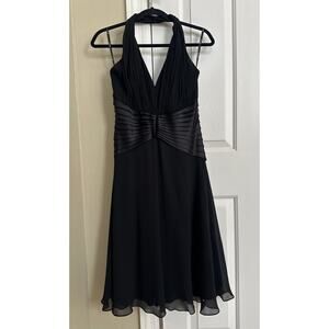 Tadashi Black Silk Chiffon Cocktail Party Wedding Guest Dress 8